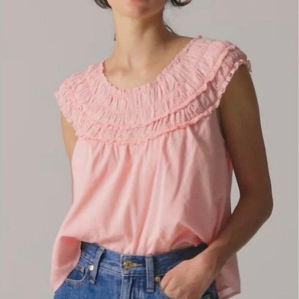NWT J.Crew Rosalie Top in Cotton Voile Brilliant Peony Size XS